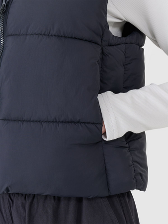 Bezrękawnik puchowy cropped z wypełnieniem syntetycznym damski 4F 4FWSS25TVJAF182-20S