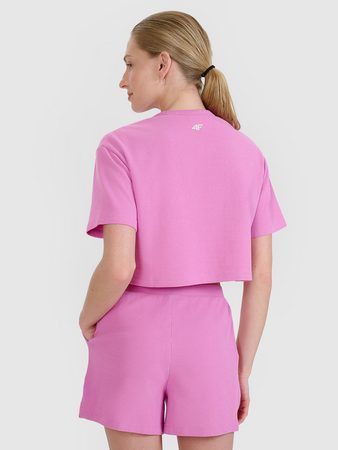 Damski t-shirt crop top 4F 4FWSS25TTSHF1977-54S