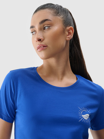 T-shirt regular z nadrukiem damski 4F 4FRSS24TTSHF2547-36S