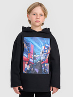 Bluza dresowa nierozpinana z kapturem chłopięca 4F 4FJRAW25TSWSM2345-20S