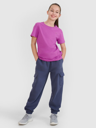 T-shirt regular gładki dziewczęcy 4F 4FJWSS25TTSHF2177-50S