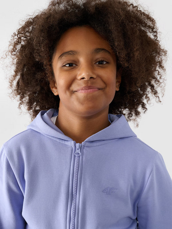 Bluza dresowa rozpinana z kapturem dziewczęca 4F Junior 4FJWMM00TSWSF1315-32S