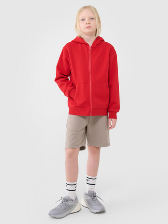 Chłopięca bluza dresowa z kapturem rozpinana 4F 4FJWSS25TSWSM1851-62S