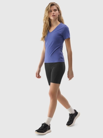T-shirt gładki z bawełną organiczną damski 4F