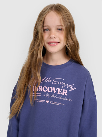 Bluza dresowa oversize nierozpinana bez kaptura dziewczęca 4F 4FJRAW25TSWSF2428-33S