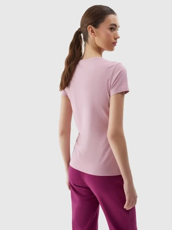 T-shirt elastyczny slim gładki damski 4F
