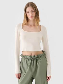 Longsleeve slim gładki damski 4F 4FRSS24TLONF499-11S