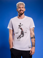 T-shirt regular z nadrukiem siatkarskim męski 4F 4FRAW25TTSHM3318-10S