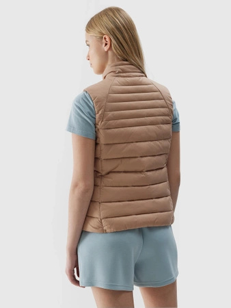Kamizelka pikowana puchowa damska z wypełnieniem z recyklingu 4F