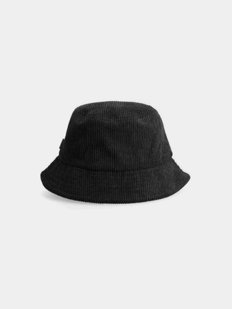 4F Kapelusz damski bucket hat sztruksowy 4FAW22ACAPF118-83S Czarny