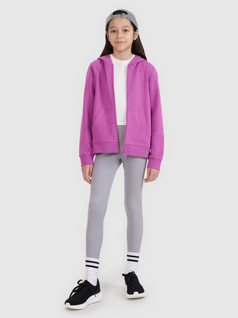 Bluza dziewczęca dresowa rozpinana z kapturem 4F 4FJWSS25TSWSF1706-50S