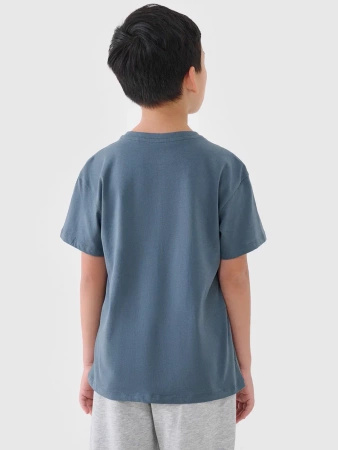 T-shirt chłopięcy oversize z nadrukiem 4F 4FJWSS25TTSHM2325-46S