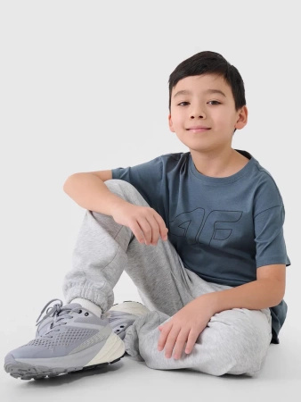 T-shirt chłopięcy oversize z nadrukiem 4F 4FJWSS25TTSHM2325-46S