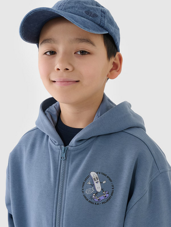 Bluza dresowa rozpinana z kapturem chłopięca 4F 4FJRSS25TSWSM2042-32S