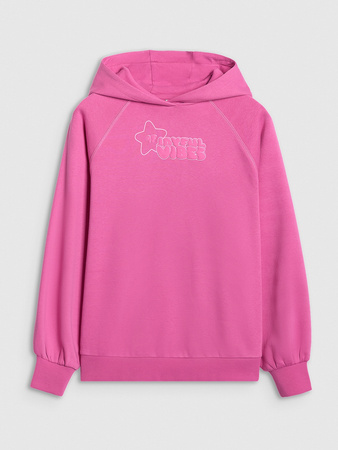 Bluza dresowa nierozpinana z kapturem dziewczęca 4F 4FJRAW25TSWSF2439-54S