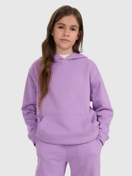 Bluza dresowa nierozpinana z kapturem dziewczęca 4F 4FJRAW25TSWSF2467-51S