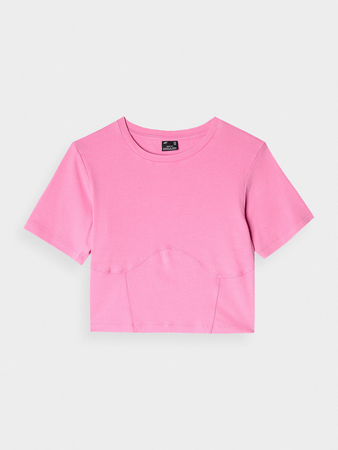 Crop top slim gładki damski 4F 4FRAW24TTSHF2581-54S
