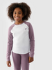Longsleeve regular gładki dziewczęcy 4F Junior 4FJWAW24TLONF291-51S