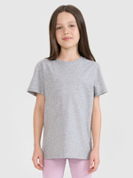 T-shirt regular gładki dziewczęcy 4F 4FJWSS25TTSHF2177-27M