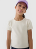 Dziewczęcy top basic t-shirt 4F 4FJWSS25TTSHF1852-12S