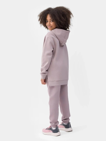 Bluza dresowa nierozpinana z kapturem dziewczęca 4F Junior