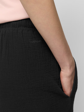 Spodnie z bawełnianego muślinu damskie Outhorn OTHWSS24TTROF1017-20S