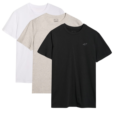 T-shirt męski (ZESTAW KOSZULEK 3 SZT.) 4F 3P-SS-4FWMM00TTSHM2256-90S 3PAK