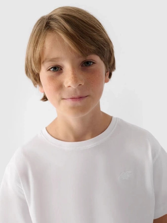 T-shirt gładki bawełniany chłopięcy 4F 4FJWMM00TTSHM2330-10S
