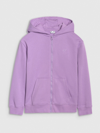 Bluza dresowa rozpinana z kapturem dziewczęca 4F 4FJRAW25TSWSF2466-51S