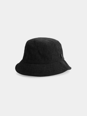 4F Kapelusz damski bucket hat sztruksowy 4FAW22ACAPF118-83S Czarny