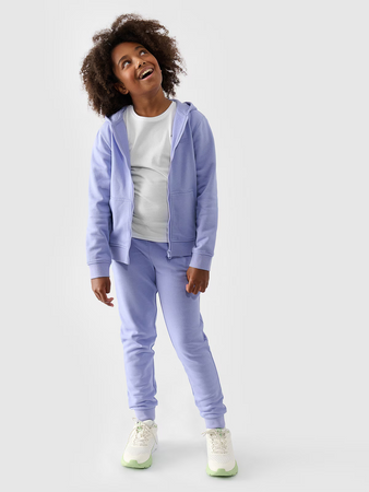 Bluza dresowa rozpinana z kapturem dziewczęca 4F Junior 4FJWMM00TSWSF1315-32S