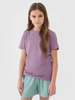 T-shirt regular gładki dziewczęcy 4F 4FJWSS25TTSHF2177-51S