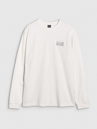 Longsleeve oversize z nadrukiem męski 4F 4FWSS25TLONM390-11S