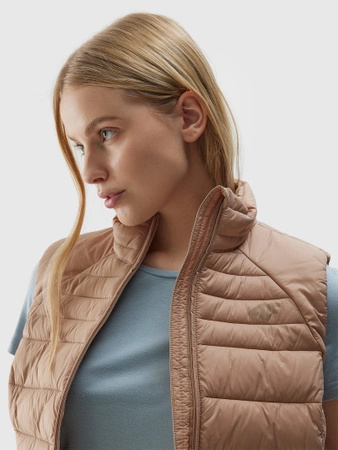 Kamizelka pikowana puchowa damska z wypełnieniem z recyklingu 4F