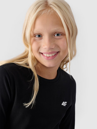 Longsleeve regular gladki dziewczęcy 4F Junior 4FJWMM00TLONF318-20S