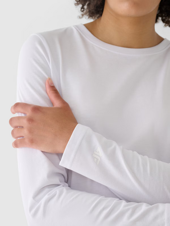 Longsleeve oversize gładki damski 4F 4FWMM00TLONF431-10S