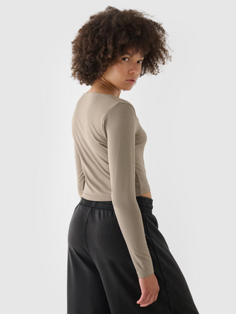 Longsleeve slim gładki damski 4F 4FRSS24TLONF499-82S