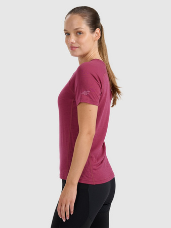 Koszulka trekkingowa z wełną merino damska 4F 4FWAW25TFTSF1527-53S