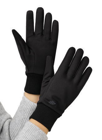 Rękawiczki shoftshellowe uniseks Touch Screen 4F 4FWMM00AFGLU183-20S