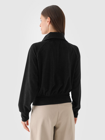 Bluza dresowa z weluru nierozpinana bez kaptura damska 4F 4FRAW24TSWSF2054-20S