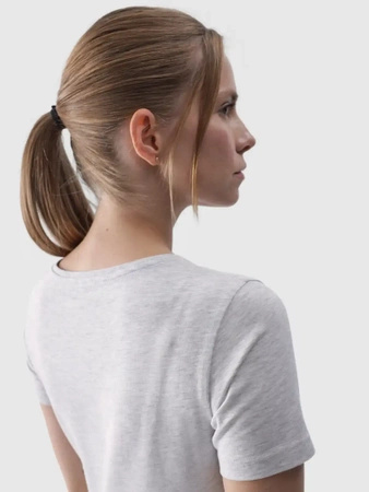 T-shirt slim gładki damski 4F