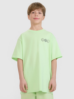 T-shirt oversize z nadrukiem chłopięcy 4F 4FJRSS25TTSHM2640-45S