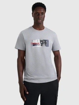 T-shirt regular z nadrukiem męski 4F 4FRAW25TTSHM3364-27M