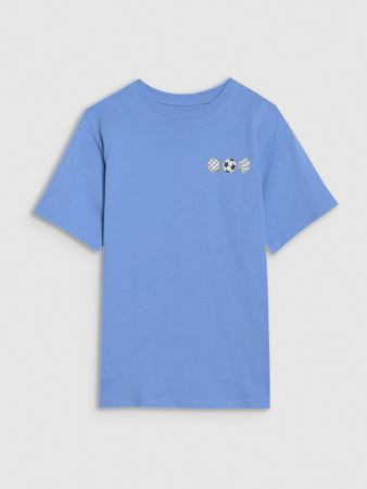 T-shirt oversize z nadrukiem chłopięcy 4F 4FJRSS25TTSHM2640-33S