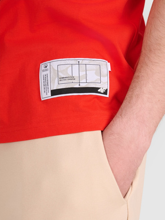 T-shirt regular z nadrukiem siatkarskim męski 4F 4FRAW25TTSHM3319-62S