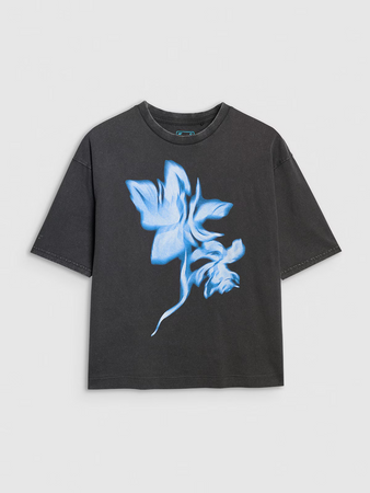 T-shirt oversize z nadrukiem damski 4F 4FRSS25TTSHF2747-20S