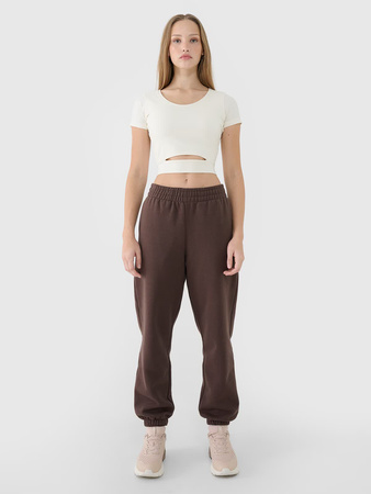 T-shirt crop top gładki damski 4F 4FRSS25TTSHF2695-11S