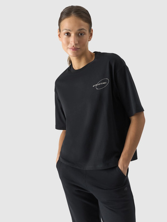 T-shirt oversize z nadrukiem damski 4F 4FRSS24TTSHF2089-20S