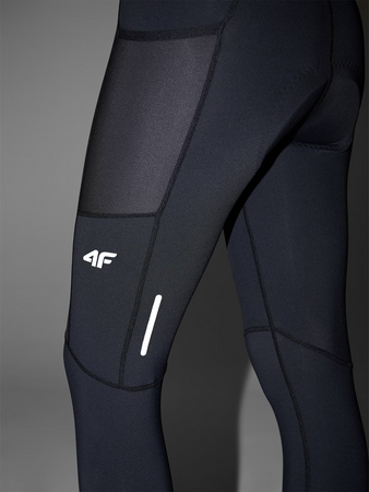 Legginsy rowerowe z żelowo-piankową wkładką i szelkami damskie 4F 4FWSS25TFTIF331-20S