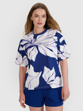 T-shirt oversize z nadrukiem damski 4F 4FRSS25TTSHF2692-91A